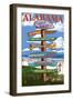 Gulf Shores, Alabama - Sign Destinations-Lantern Press-Framed Art Print