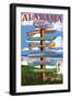 Gulf Shores, Alabama - Sign Destinations-Lantern Press-Framed Art Print