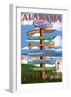 Gulf Shores, Alabama - Sign Destinations-Lantern Press-Framed Art Print