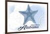 Gulf Shores, Alabama - Starfish - Blue - Coastal Icon-Lantern Press-Framed Art Print