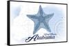 Gulf Shores, Alabama - Starfish - Blue - Coastal Icon-Lantern Press-Framed Stretched Canvas