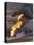 Gulf War 1991 Kuwait Burning Oil Field-Greg Gibson-Stretched Canvas