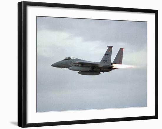 Gulf War 1991 USA Air Force Planes F15 Fighter-Bob Daugherty-Framed Photographic Print