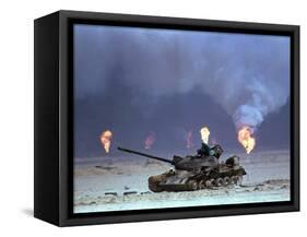 Gulf War Iraqi Tank-David Longstreath-Framed Stretched Canvas