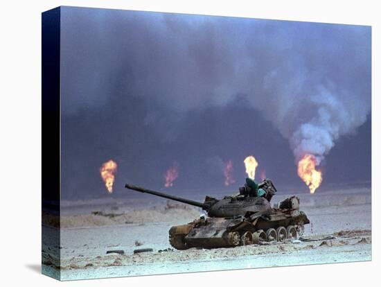 Gulf War Iraqi Tank-David Longstreath-Stretched Canvas