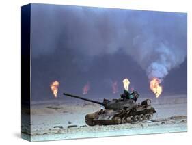 Gulf War Iraqi Tank-David Longstreath-Stretched Canvas