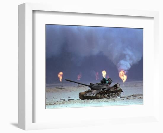 Gulf War Iraqi Tank-David Longstreath-Framed Photographic Print