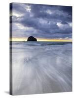 Gull Rock at Sunset, Trebarwith Strand, Cornwall, UK-Nadia Isakova-Stretched Canvas