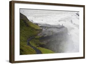 Gullfoss Waterfall on the River Hvita, Iceland, Polar Regions-Christian Kober-Framed Photographic Print