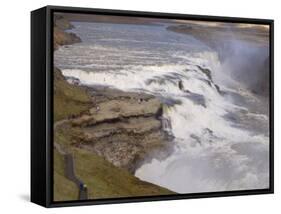 Gullfoss Waterfalls, Iceland, Polar Regions-Pitamitz Sergio-Framed Stretched Canvas