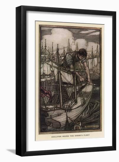 Gulliver, Blefuscudians-Arthur Rackham-Framed Art Print