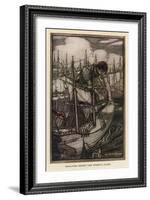 Gulliver, Blefuscudians-Arthur Rackham-Framed Art Print