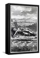 Gulliver Captured by the Lilliputians, Illustration from 'Gulliver's Travels' by Jonathan Swift-English School-Framed Stretched Canvas