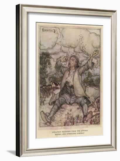 Gulliver in Lilliput-Arthur Rackham-Framed Art Print