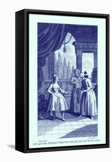 Gulliver Presented to the Queen of Babilary-William Hogarth-Framed Stretched Canvas