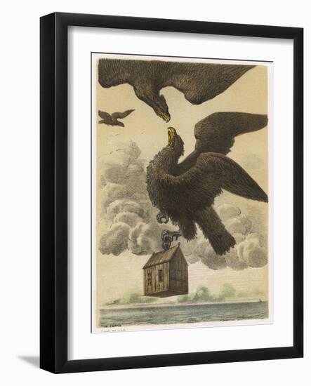 Gulliver's Little House is Carried Away by an Eagle-Coppin-Framed Art Print