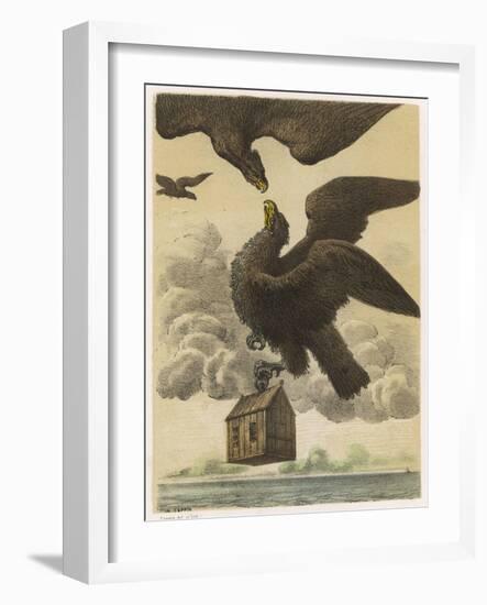 Gulliver's Little House is Carried Away by an Eagle-Coppin-Framed Art Print