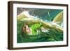 Gulliver Shipwrecked-English School-Framed Giclee Print