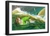 Gulliver Shipwrecked-English School-Framed Giclee Print