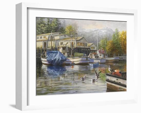 Gulls at the Marina-Nicky Boehme-Framed Giclee Print