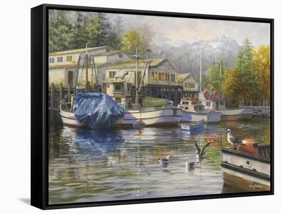 Gulls at the Marina-Nicky Boehme-Framed Stretched Canvas