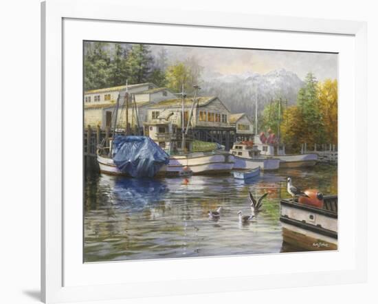 Gulls at the Marina-Nicky Boehme-Framed Giclee Print