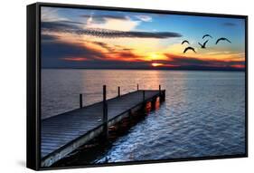 Gulls Fly over the Sea-kesipun-Framed Stretched Canvas