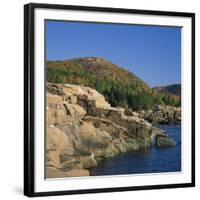 Gulls on Rocks Along the Coastline, in the Acadia National Park, Maine, New England, USA-Roy Rainford-Framed Photographic Print