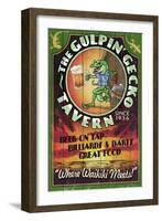 Gulpin' Gecko Tavern - Hawaii-Lantern Press-Framed Art Print