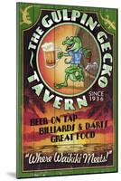 Gulpin' Gecko Tavern - Hawaii-Lantern Press-Mounted Art Print