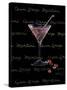 Gum Drop Martini-Janet Kruskamp-Stretched Canvas