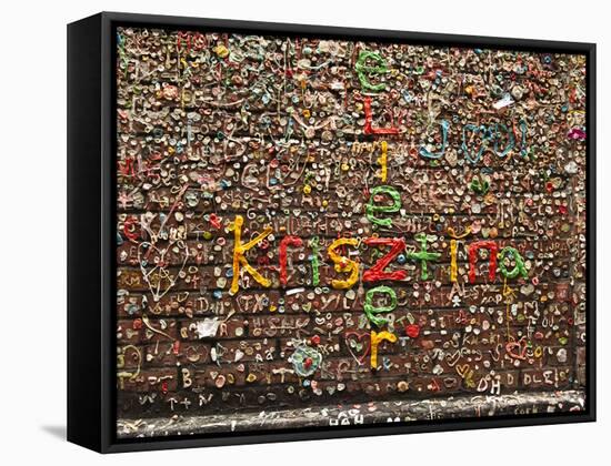 Gum Wall at Pike's Place Market in Seattle, Washington, Usa-Michele Westmorland-Framed Stretched Canvas