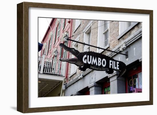 Gumbo File Alligator Sign-Carol Highsmith-Framed Photo