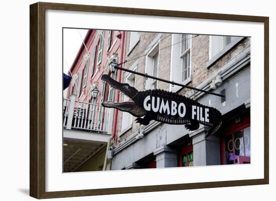 Gumbo File Alligator Sign-Carol Highsmith-Framed Photo