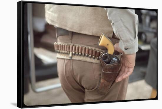 Gun and Holster Belonging to Actor John Wayne During Filming of Western Movie "The Undefeated"-John Dominis-Framed Stretched Canvas