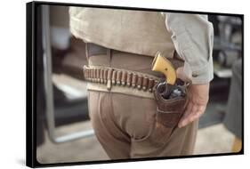 Gun and Holster Belonging to Actor John Wayne During Filming of Western Movie "The Undefeated"-John Dominis-Framed Stretched Canvas