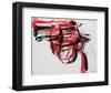 Gun, c.1981-82 (black and red on white)-Andy Warhol-Framed Art Print