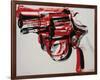 Gun, c.1981-82 (black and red on white)-Andy Warhol-Framed Giclee Print