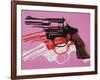 Gun, c.1981-82 (Black, White, Red on Pink)-Andy Warhol-Framed Giclee Print