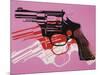 Gun, c.1981-82 (Black, White, Red on Pink)-Andy Warhol-Mounted Giclee Print