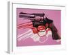 Gun, c.1981-82 (Black, White, Red on Pink)-Andy Warhol-Framed Giclee Print