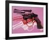 Gun, c. 1981-82 (black, white, red on pink)-Andy Warhol-Framed Art Print