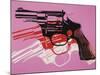 Gun, c. 1981-82 (black, white, red on pink)-Andy Warhol-Mounted Art Print