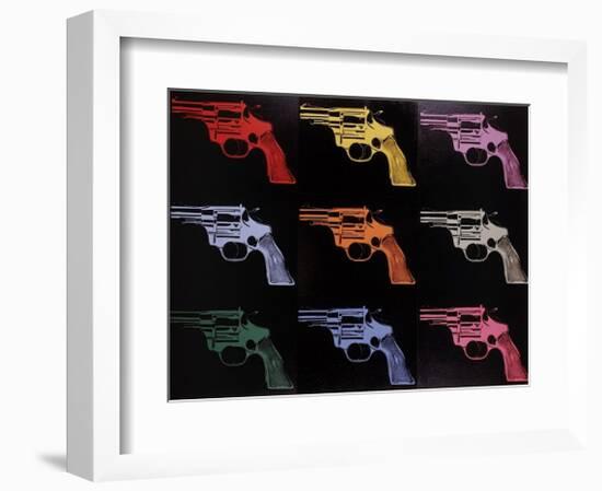 Gun, c.1982 (many/rainbow)-Andy Warhol-Framed Giclee Print