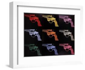 Gun, c.1982 (many/rainbow)-Andy Warhol-Framed Giclee Print