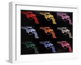 Gun, c.1982 (many/rainbow)-Andy Warhol-Framed Giclee Print