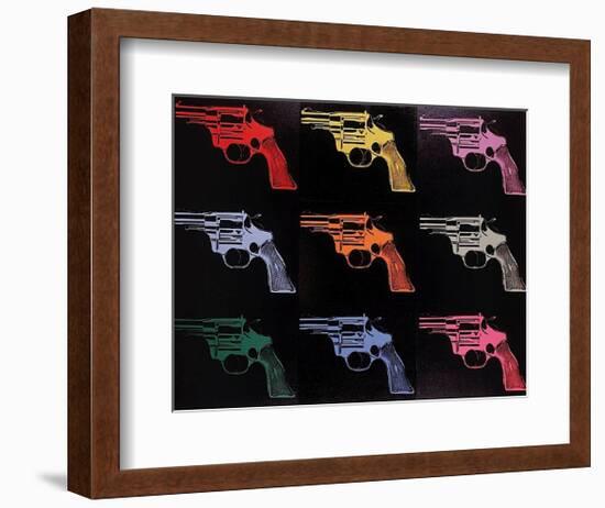 Gun, c. 1982 (many/rainbow)-Andy Warhol-Framed Art Print