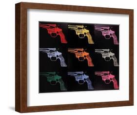 Gun, c. 1982 (many/rainbow)-Andy Warhol-Framed Art Print