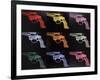 Gun, c. 1982 (many/rainbow)-Andy Warhol-Framed Art Print