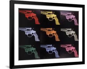 Gun, c. 1982 (many/rainbow)-Andy Warhol-Framed Art Print